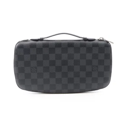 Pre-owned Louis Vuitton Black Damier Graphite Long Wallet (bi-fold) ()