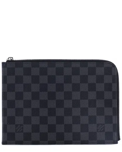 Pre-owned Louis Vuitton Black Damier Graphite Pochette Jules Pm (authentic Pre-loved)