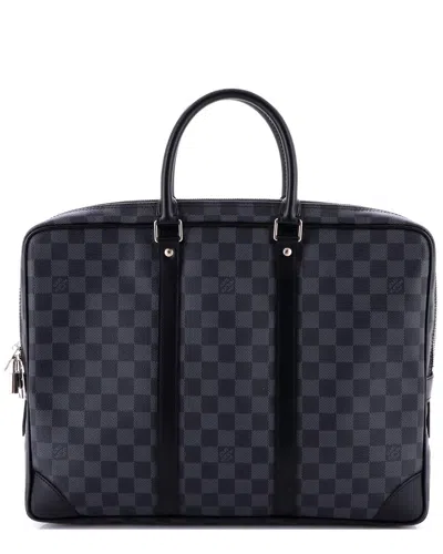 Pre-owned Louis Vuitton Black Damier Graphite Porte-documents Voyage (authentic Pre-  Loved)
