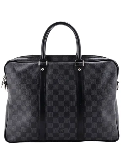 Pre-owned Louis Vuitton Black Damier Graphite Porte-documents Voyage Briefcase Pm  (authentic Pre-loved)
