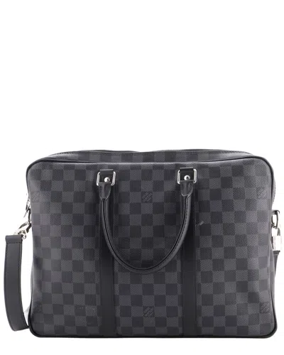 Pre-owned Louis Vuitton Black Damier Graphite Porte-documents Voyage Briefcase Pm  (authentic Pre-loved)