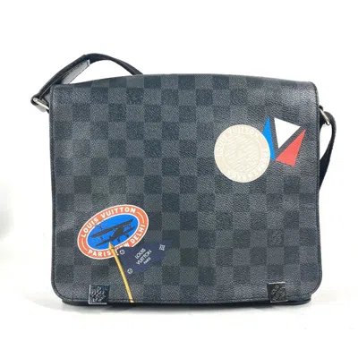 Pre-owned Louis Vuitton Black Damier Graphite Shoulder Bag ()