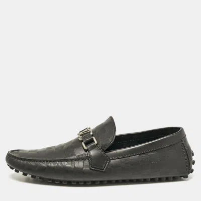 Pre-owned Louis Vuitton Black Damier Infini Leather Hockenheim Loafers Size 43.5