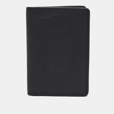 Pre-owned Louis Vuitton Black Damier Infini Leather Pocket Organizer