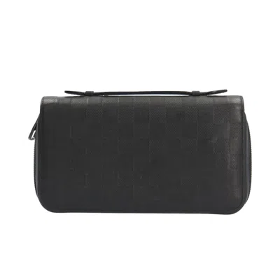 Pre-owned Louis Vuitton Black Damier Infini Long Wallet (bi-fold) ()