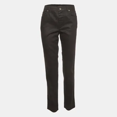 Pre-owned Louis Vuitton Black Denim Skinny Jeans L/waist 33"