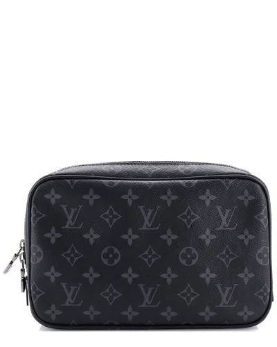 Pre-owned Louis Vuitton Black Eclipse Canvas Toiletry Pouch Gm (authentic Pre-loved)