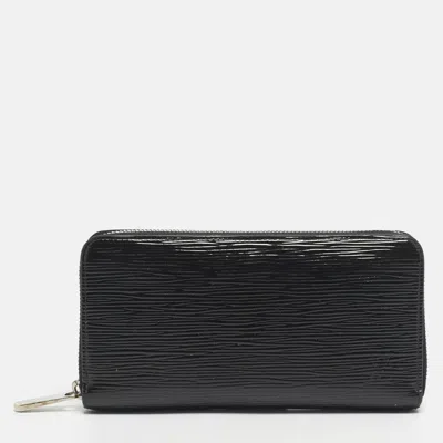 Pre-owned Louis Vuitton Black Electric Epi Leather Zippy Wallet