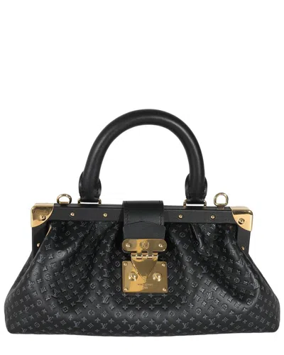 Pre-owned Louis Vuitton Black Embossed Calfskin Nanogram Clutch (authentic Pre-loved)