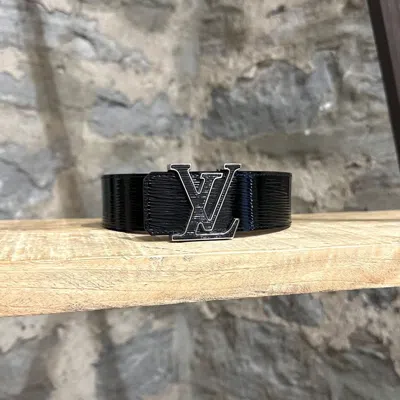 Pre-owned Louis Vuitton Black Epi Electric Lv Initiales 40mm Belt
