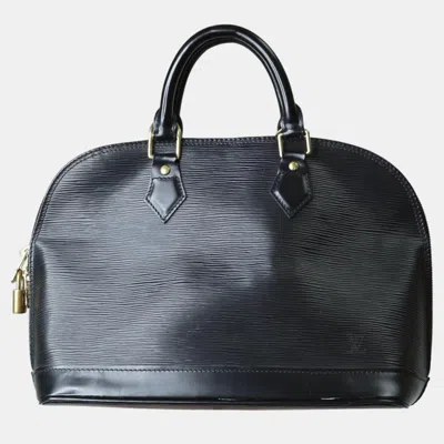Pre-owned Louis Vuitton Black Epi Leather Alma Pm Satchel