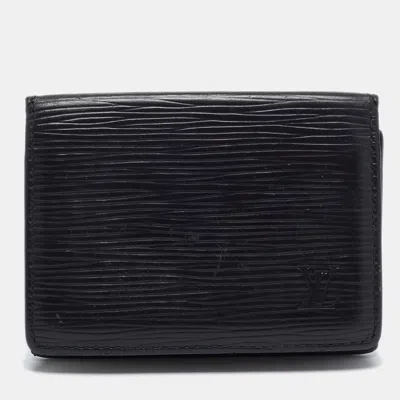 Pre-owned Louis Vuitton Black Epi Leather Card Case