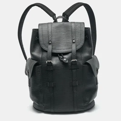 Pre-owned Louis Vuitton Black Epi Leather Christopher Pm Backpack