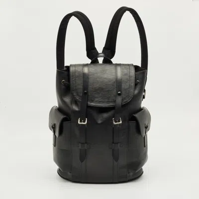 Pre-owned Louis Vuitton Black Epi Leather Christopher Pm Backpack
