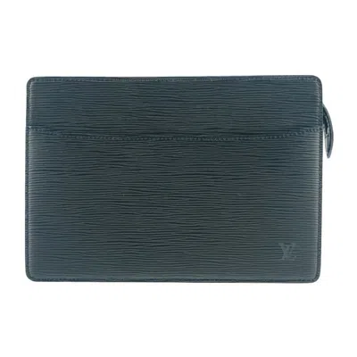 Pre-owned Louis Vuitton Black Epi Leather Clutch Bag Handbag Pochette Pouch ()
