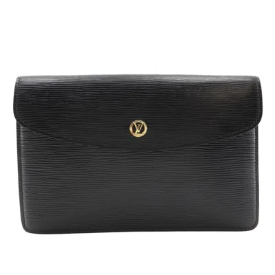 Pre-owned Louis Vuitton Black Epi Leather Clutch Bag ()
