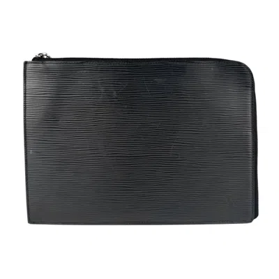 Pre-owned Louis Vuitton Black Epi Leather Clutch Bag ()