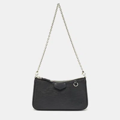 Pre-owned Louis Vuitton Black Epi Leather Easy Pouch On Strap Bag