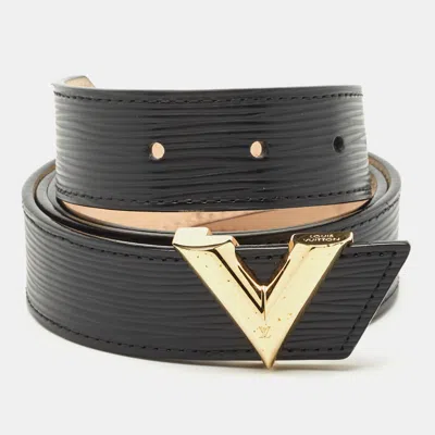 Pre-owned Louis Vuitton Black Epi Leather Essential V Belt 85cm