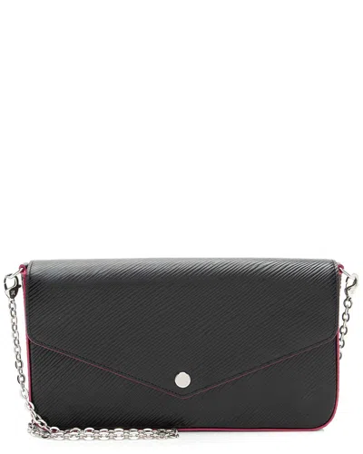 Pre-owned Louis Vuitton Black Epi Leather Felicie Pochette (authentic Pre-loved)