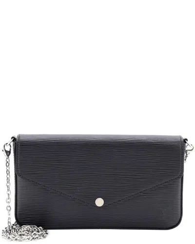 Pre-owned Louis Vuitton Black Epi Leather Felicie Pochette (authentic Pre-loved)