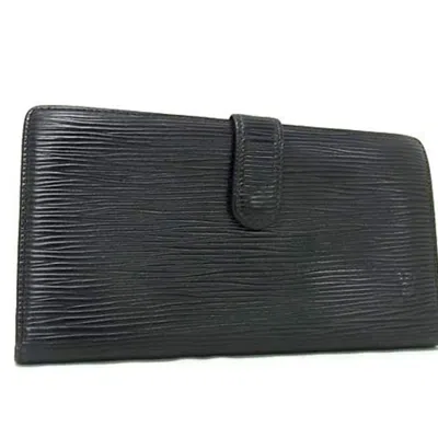 Pre-owned Louis Vuitton Black Epi Leather Long Bill Wallet (bi-fold) ()