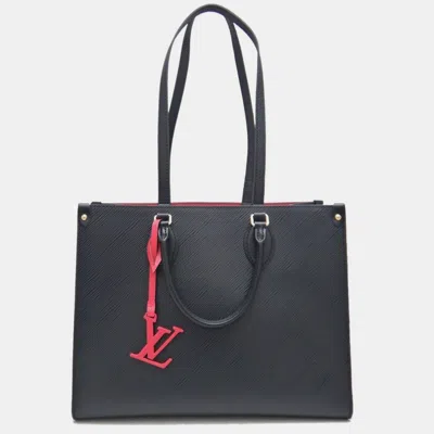 Pre-owned Louis Vuitton Black Epi Leather Mm Onthego Tote