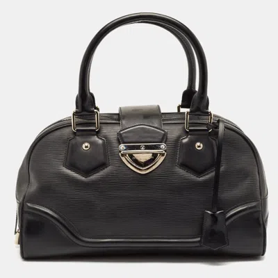 Pre-owned Louis Vuitton Black Epi Leather Montaigne Gm Bag