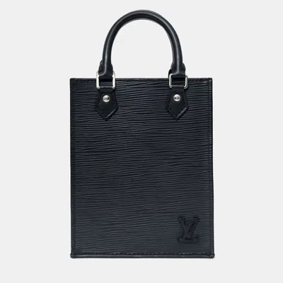 Pre-owned Louis Vuitton Black Epi Leather Plat Petit Bag With Strap