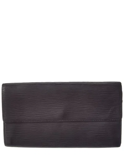 Pre-owned Louis Vuitton Black Epi Leather Sarah Wallet (authentic Pre-loved)