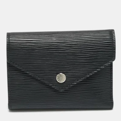 Pre-owned Louis Vuitton Black Epi Leather Victorine Wallet