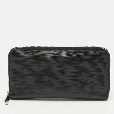 Pre-owned Louis Vuitton Black Epi Leather Zippy Wallet
