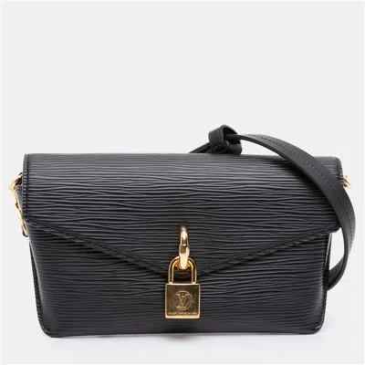 Pre-owned Louis Vuitton Black Epi Padlock On Strap