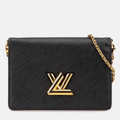Pre-owned Louis Vuitton Black Epi Twist Belt Chain Wallet