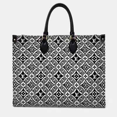 Pre-owned Louis Vuitton Black Fabric 1854 On The Go Gm Bag