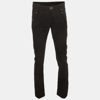 Pre-owned Louis Vuitton Black Gabardine Straight Fit Pants M