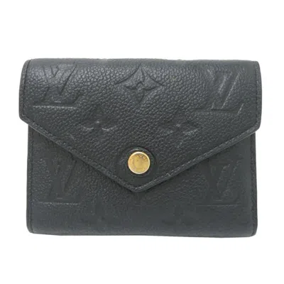 Pre-owned Louis Vuitton Black Galle Noir Monogram Empreinte Wallet (tri-fold) ()