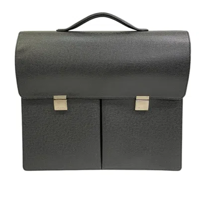 Pre-owned Louis Vuitton Black Galle Taiga Leather Attaché Case ()