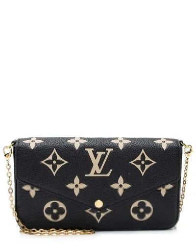Pre-owned Louis Vuitton Black Giant Monogram Empreinte Bicolor Felicie Pochette  (authentic Pre-loved)