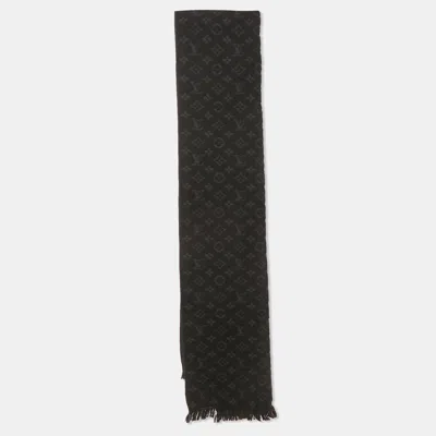 Pre-owned Louis Vuitton Black Gradient Wool Scarf
