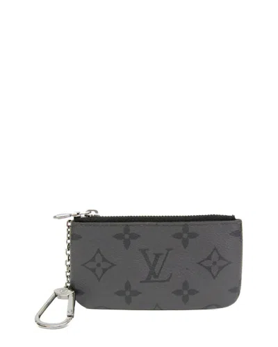 Pre-owned Louis Vuitton Black, Grape Monogram Eclipse Coin Purse (authentic Pre-loved)