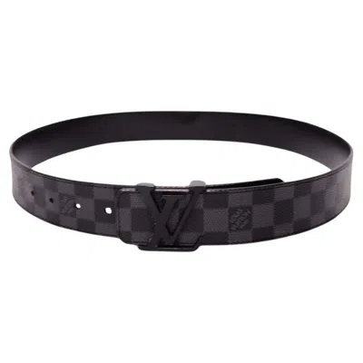 Pre-owned Louis Vuitton Black Graphite Damier Belt