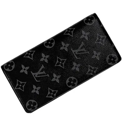 Pre-owned Louis Vuitton Black Gray Canvas Long Wallet (bi-fold) () In Multi