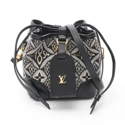 Pre-owned Louis Vuitton Black Gray Ivory Noir Canvas Monogram Jacquard Leather Shoulder Bag ()