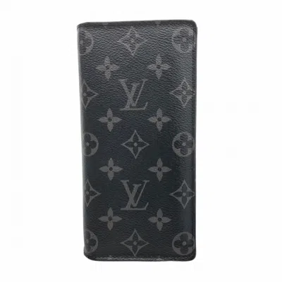 Pre-owned Louis Vuitton Black Gray Long Wallet (bi-fold) () In Multi