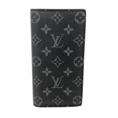 Pre-owned Louis Vuitton Black Gray Long Wallet (bi-fold) () In Multi