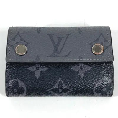 Pre-owned Louis Vuitton Black Gray Monogram Eclipse Canvas Wallet (tri-fold) () In Multi