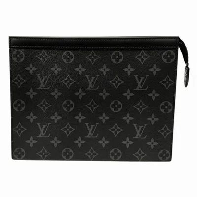 Pre-owned Louis Vuitton Black Gray Monogram Eclipse Clutch Bag ()