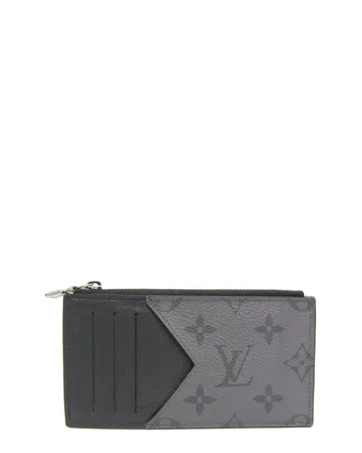 Pre-owned Louis Vuitton Black, Gray Monogram Eclipse Coin Purse (authentic Pre-loved)