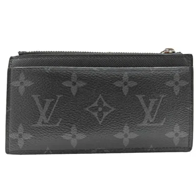 Pre-owned Louis Vuitton Black Gray Monogram Eclipse Coin Purse/coin Case () In Multi